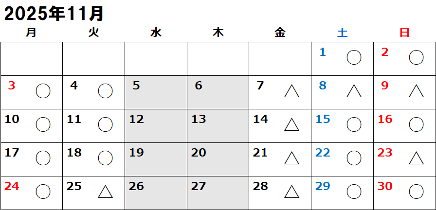 ひろカイロ整体院の予約状況202511(10/14)